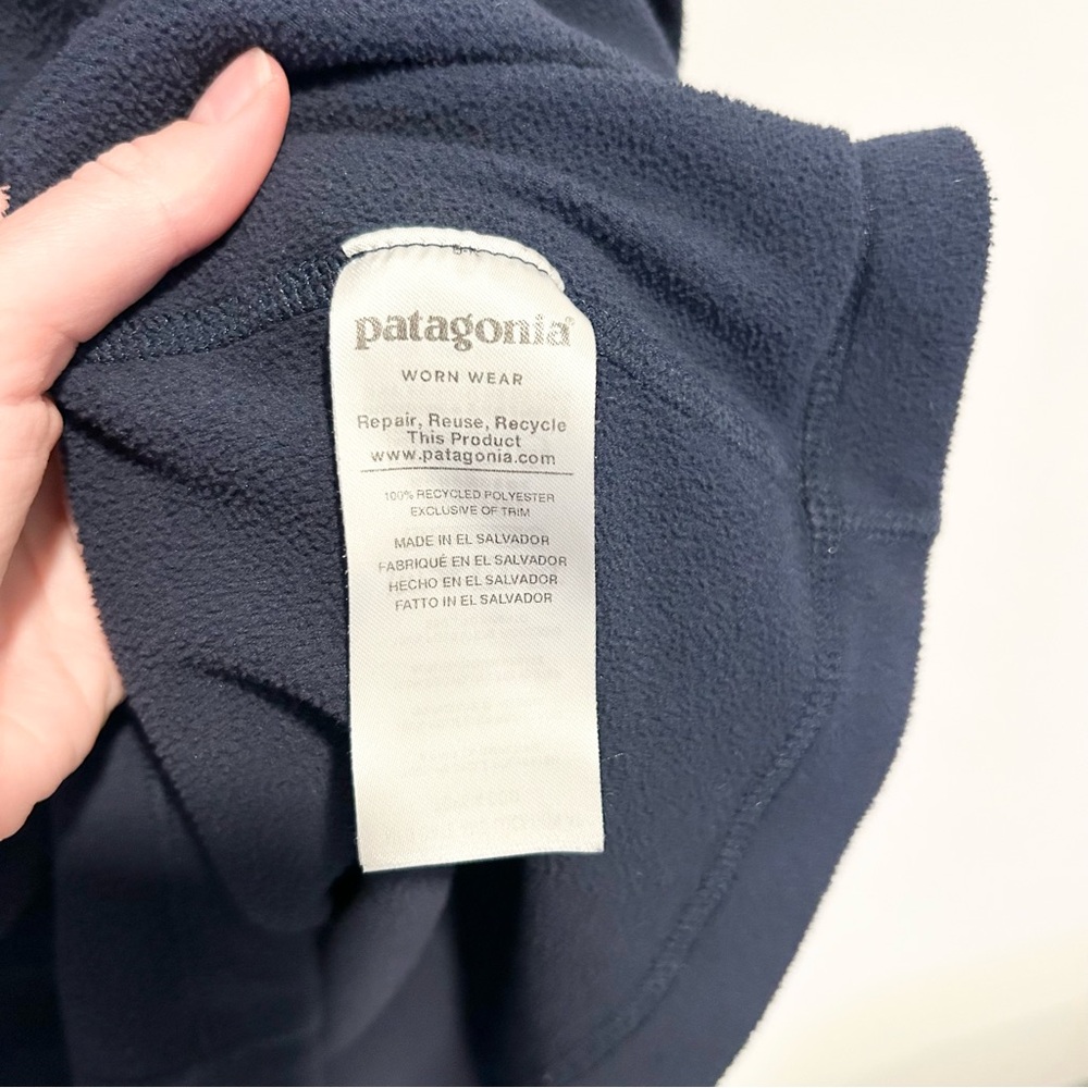 Patagonia Men’s Micro D Fleece Pullover Navy Blue Size Large - Picture 3 of 5